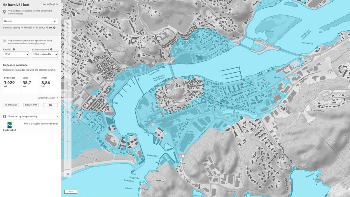 Figure 5.7 Sea level map solution.