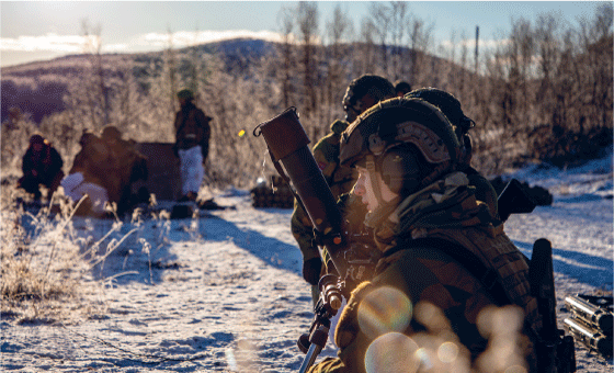 Figur 2.3 Regjeringen fortsetter satsingen på Forsvaret og styrker beredskapen og forsvarsevnen i nord. Militærøvelser sammen med allierte er viktig for vår sikkerhet.   