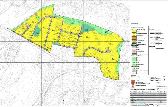 Eksempel på detaljregulering for boligområde.