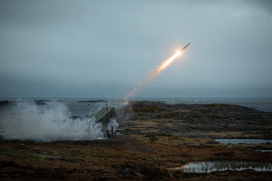 Luftvernbataljonen fra 133 luftving Evenes under skarpskyting med NASAMS  under øvelse Formidable Shield 2023. 