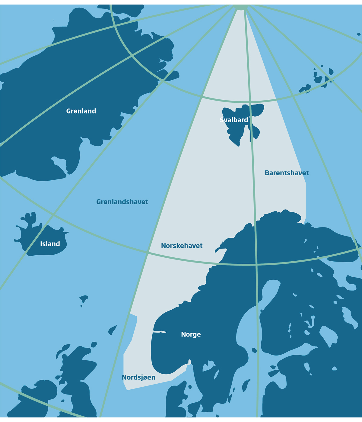 Figur 9.2 Geografisk ansvarsområde for den offentlig organiserte redningstjenesten.