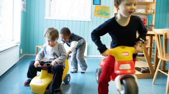 Kids playing in the kindergarden