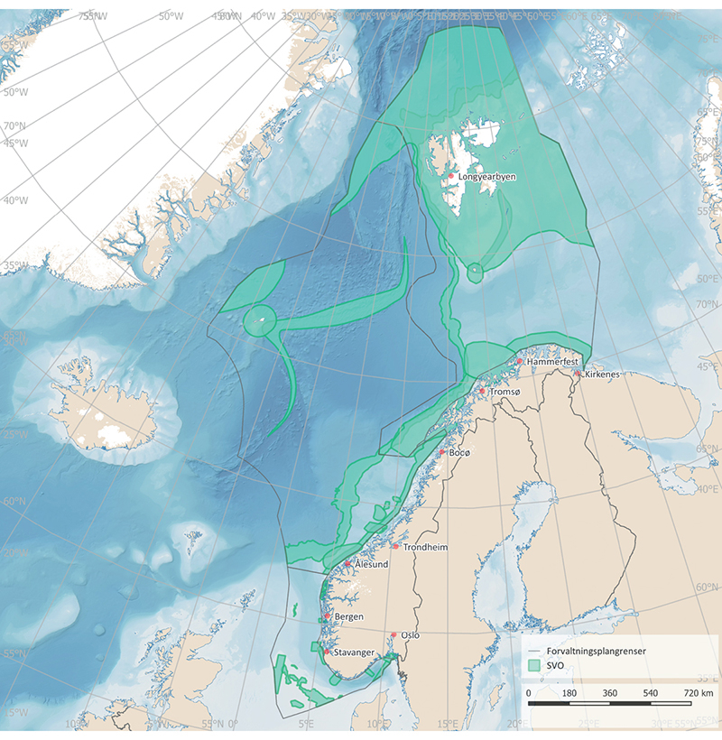 Figur 7.2 Kart over særlig verdifulle og sårbare områder.
