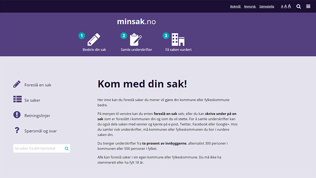 Bilde av nettsiden minsak.no