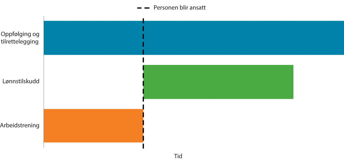 Figur 5.6 Eksempler på tiltaksløp hos arbeidsgiver