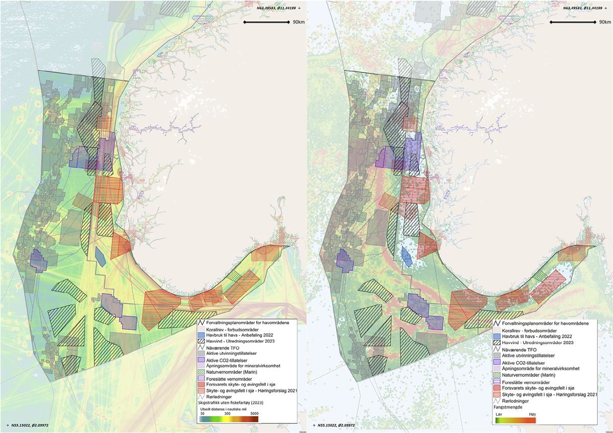 Figur 3.2a/b
Nordsjøen og Skagerrak
Kilde: Arealverktøyet / BarentsWatch