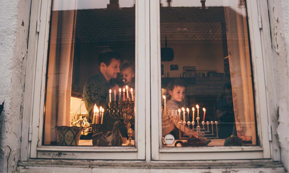 Et jødisk hjem til hanukka.