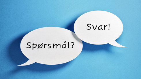 To snakkebobler med teksten Spørsmål? og Svar!