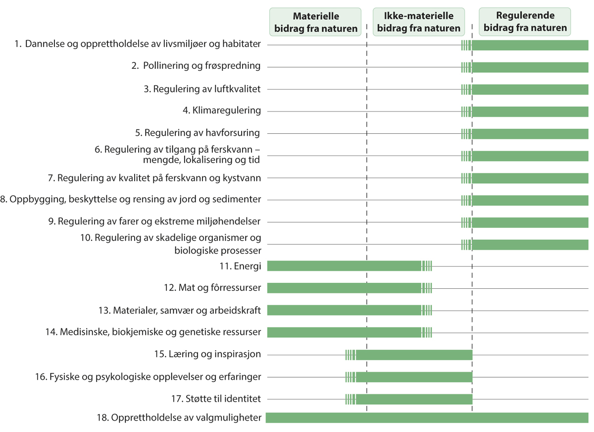 Figur 3.1 Naturens bidrag til mennesker