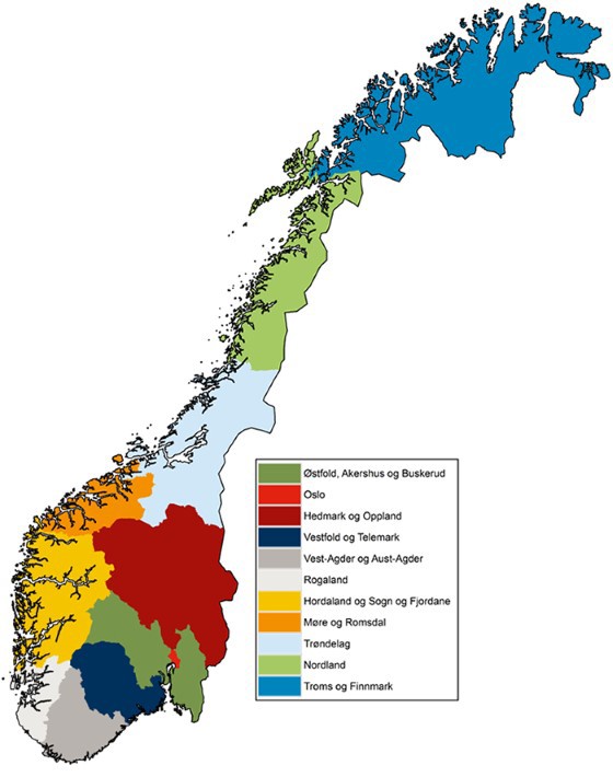 Illustrasjon av ny regionstruktur