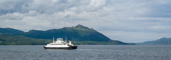 Ferje på vei mot Trondheim