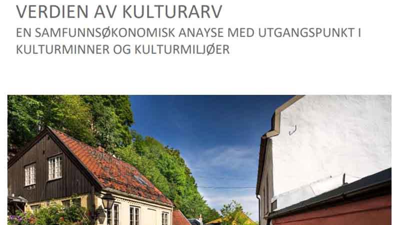 Fra forsiden av rapporten "verdien av kulturarv"