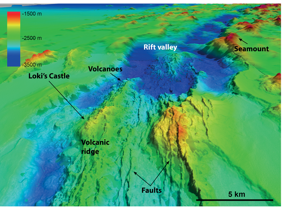 Figure 2.9 Northern part of Mohn’s Ridge, a section of the Mid-Atlantic Ridge.
