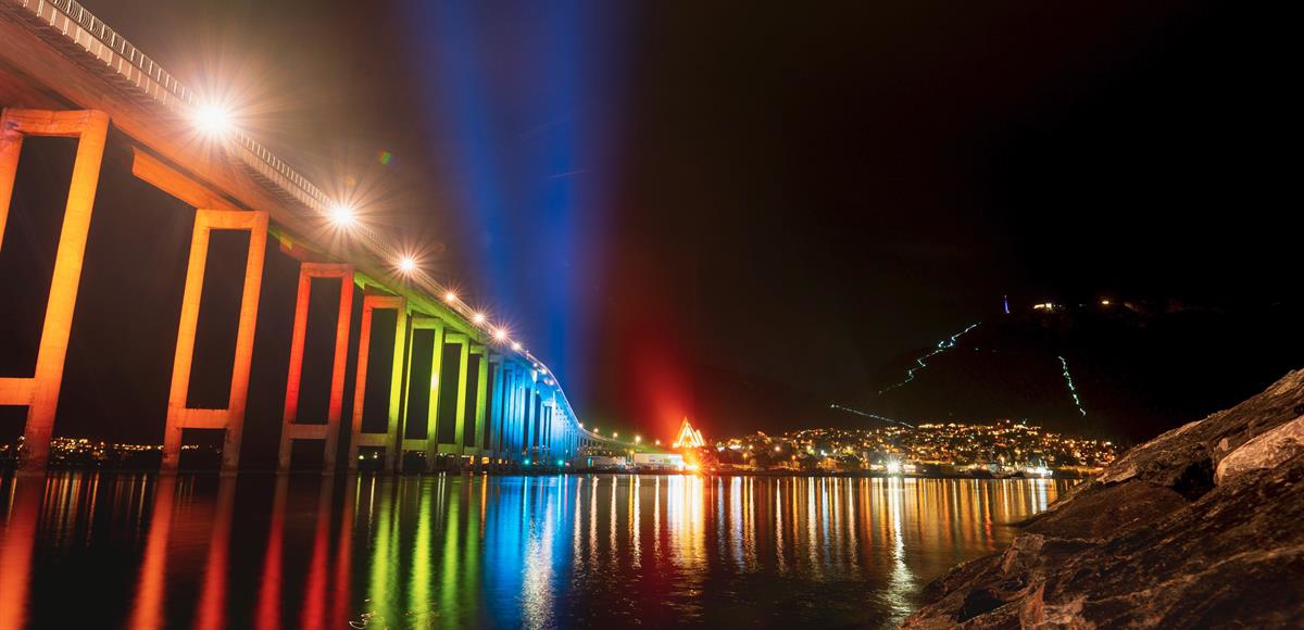 Picture showing lights above a Norwegian city