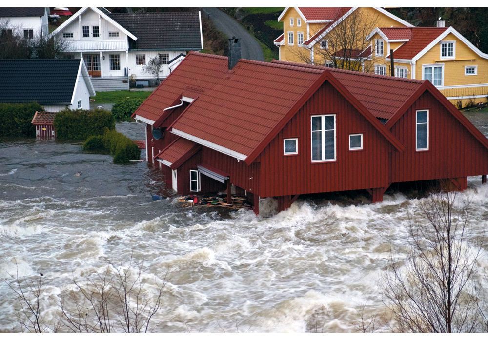 Figur 5.3 Feda i Kvinesdal vart råka av flaum i 2015.
