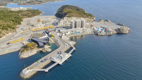 Picture of Northern Lights' CO2 transport and storage place in Øygarden. 