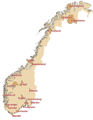 kart over forsoekskommuner